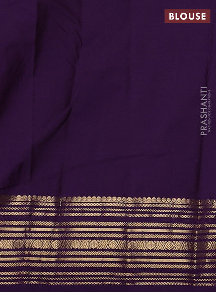 Bangalori silk saree pastel pink and violet with zari woven buttas and zari woven border