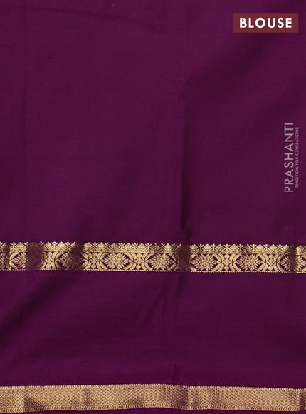 Bangalori silk saree peacock blue and purple with zari woven buttas and rettapet zari woven border