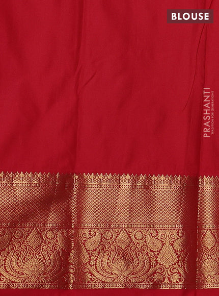 Bangalori silk saree dark magenta pink and red with zari woven buttas and zari woven border