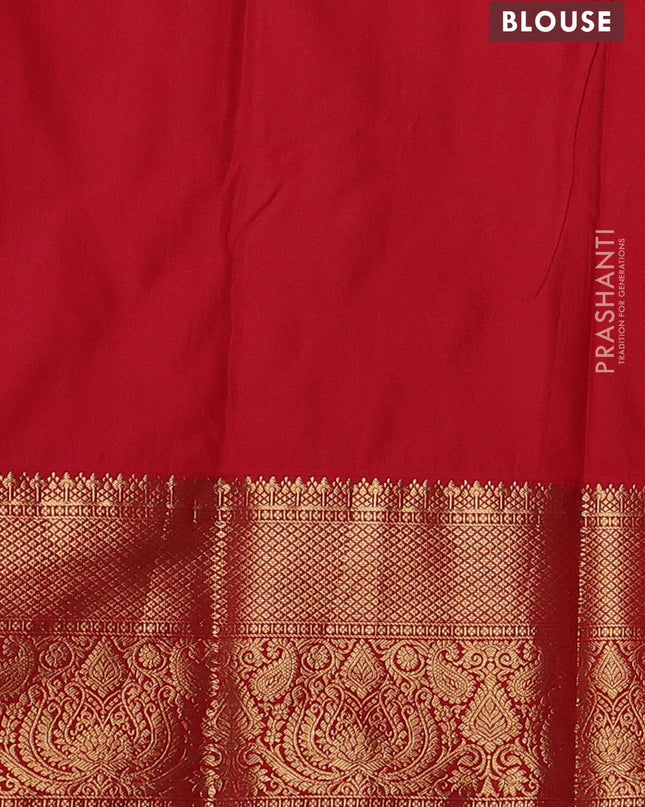 Bangalori silk saree dark magenta pink and red with zari woven buttas and zari woven border