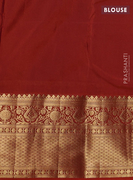Bangalori silk saree maroon and orange with zari woven buttas and zari woven border
