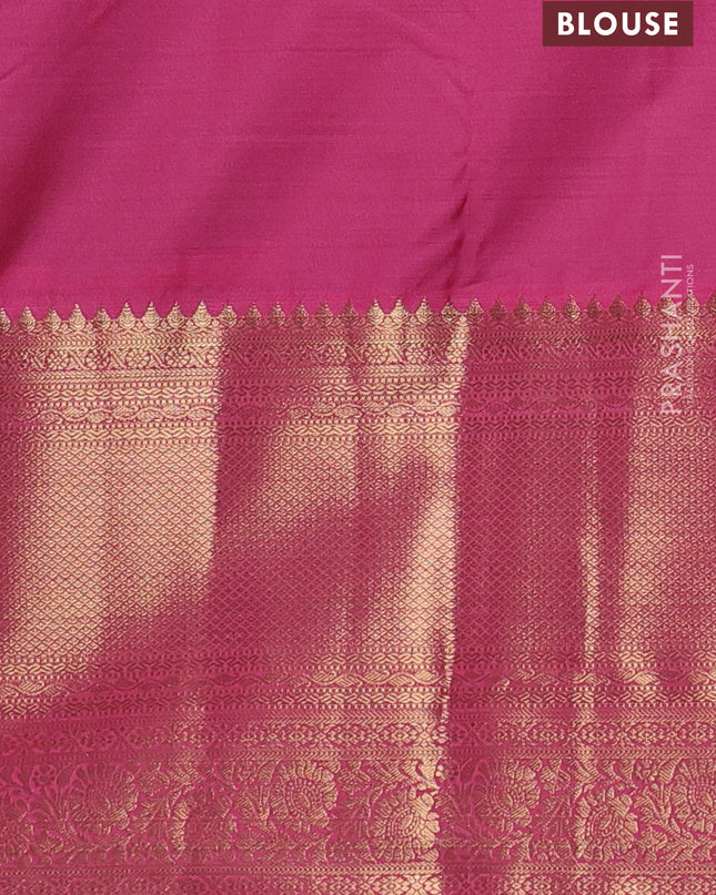 Bangalori silk saree light green and light pink with zari woven buttas and long zari woven border
