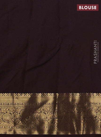 Bangalori silk saree sandal and coffee brown with allover zari weaves and elephant butta border