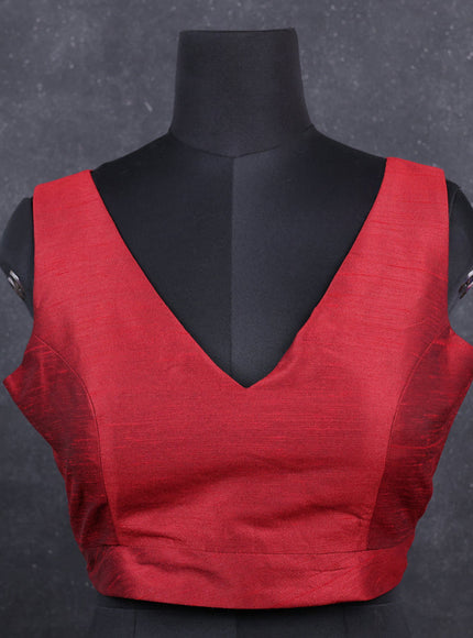 Maroon semi raw silk readymade blouse
