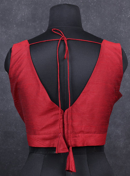 Maroon semi raw silk readymade blouse