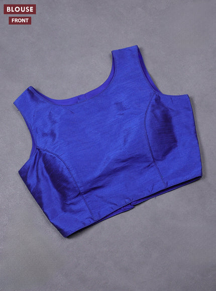 Blue semi raw silk readymade blouse