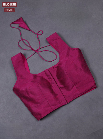 Purple semi raw silk readymade blouse