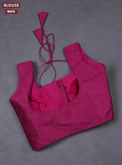 Purple semi raw silk readymade blouse