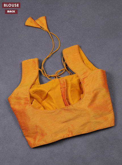 Mustard yellow semi raw silk readymade blouse