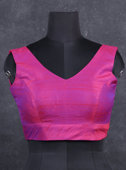 Purple semi raw silk readymade blouse