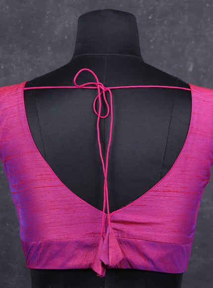 Purple semi raw silk readymade blouse