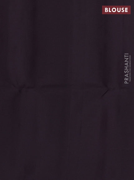 Pure soft silk saree deep jamun with allover paisley zari woven buttas and temple design zari woven border