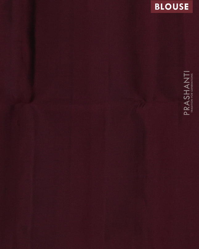 Pure soft silk saree maroon with allover paisley zari woven buttas and temple design zari woven border
