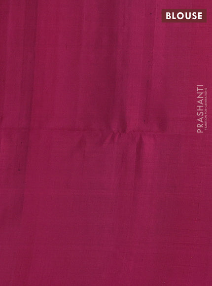 Pure soft silk saree dark magenta pink with allover paisley zari woven buttas and temple design zari woven border