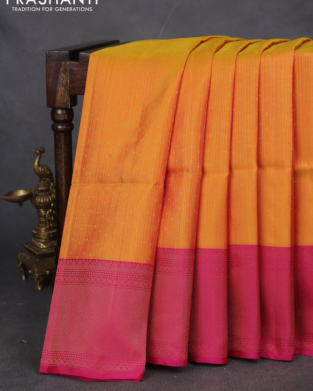 Pure soft silk saree dual shade of pink with allover zari weaves and zari woven border