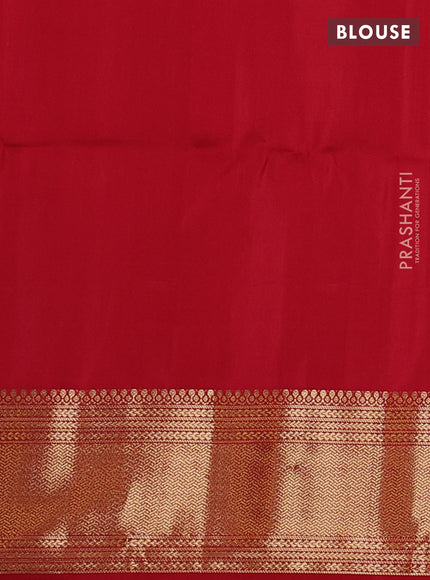 Pure soft silk saree red with allover zari weaves and zari woven border