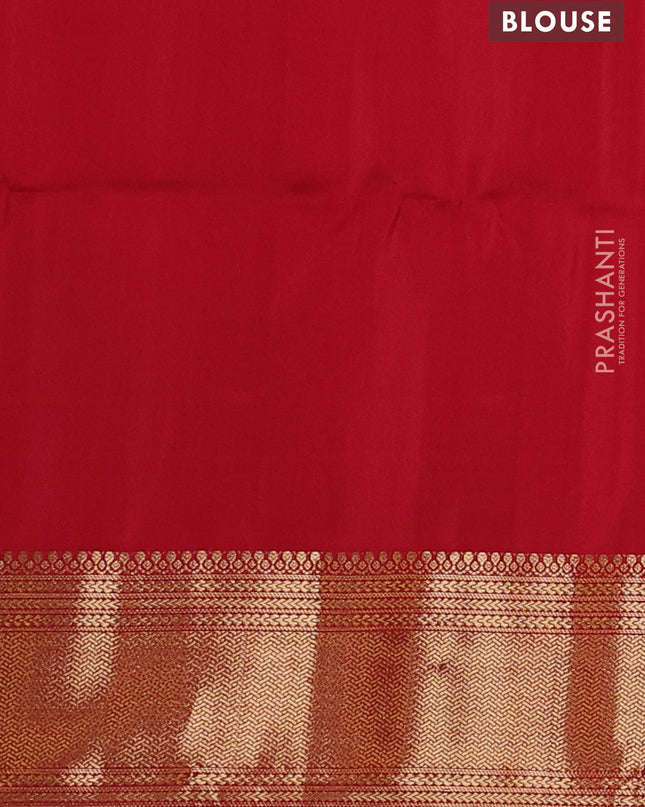 Pure soft silk saree red with allover zari weaves and zari woven border