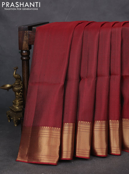 Pure soft silk saree maroon with allover zari weaves and zari woven border