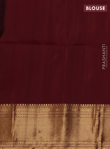 Pure soft silk saree maroon with allover zari weaves and zari woven border