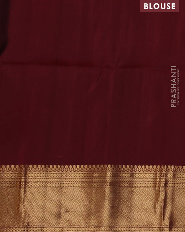Pure soft silk saree maroon with allover zari weaves and zari woven border