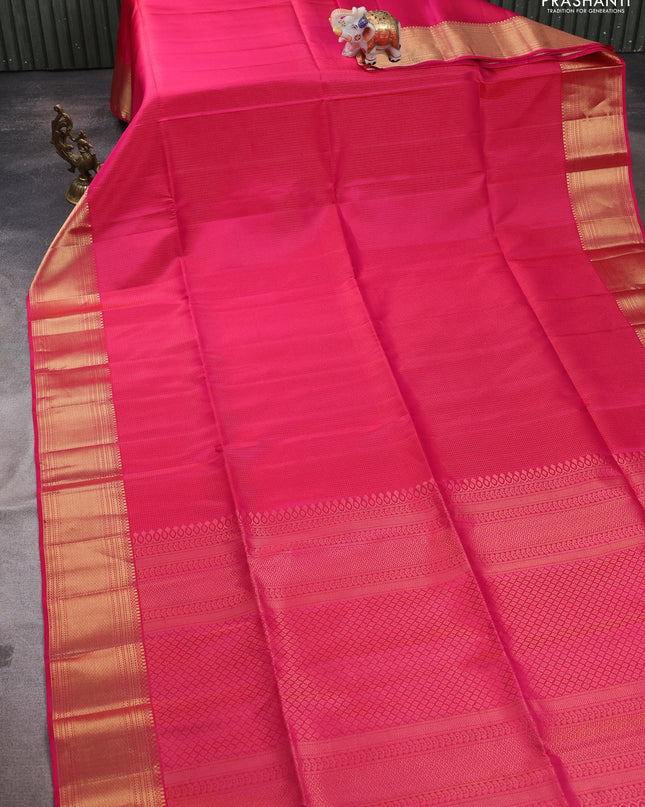 Pure soft silk saree pink with allover zari weaves and zari woven border