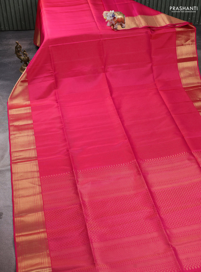 Pure soft silk saree pink with allover zari weaves and zari woven border