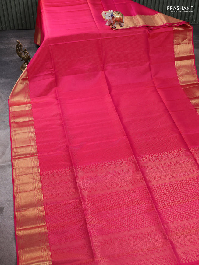 Pure soft silk saree pink with allover zari weaves and zari woven border