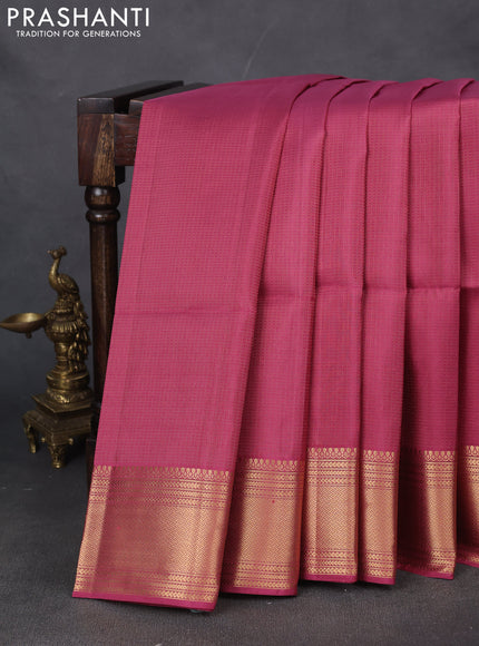 Pure soft silk saree mauve pink with allover zari weaves and zari woven border