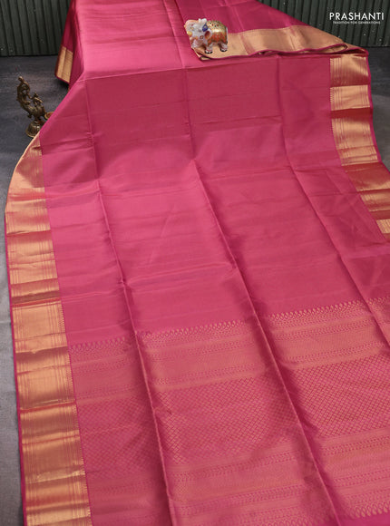Pure soft silk saree mauve pink with allover zari weaves and zari woven border