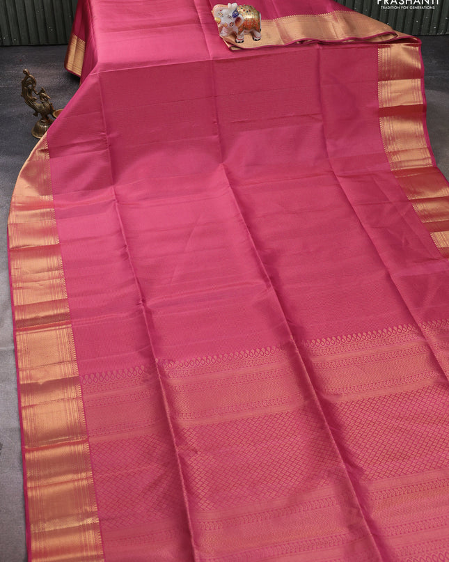 Pure soft silk saree mauve pink with allover zari weaves and zari woven border