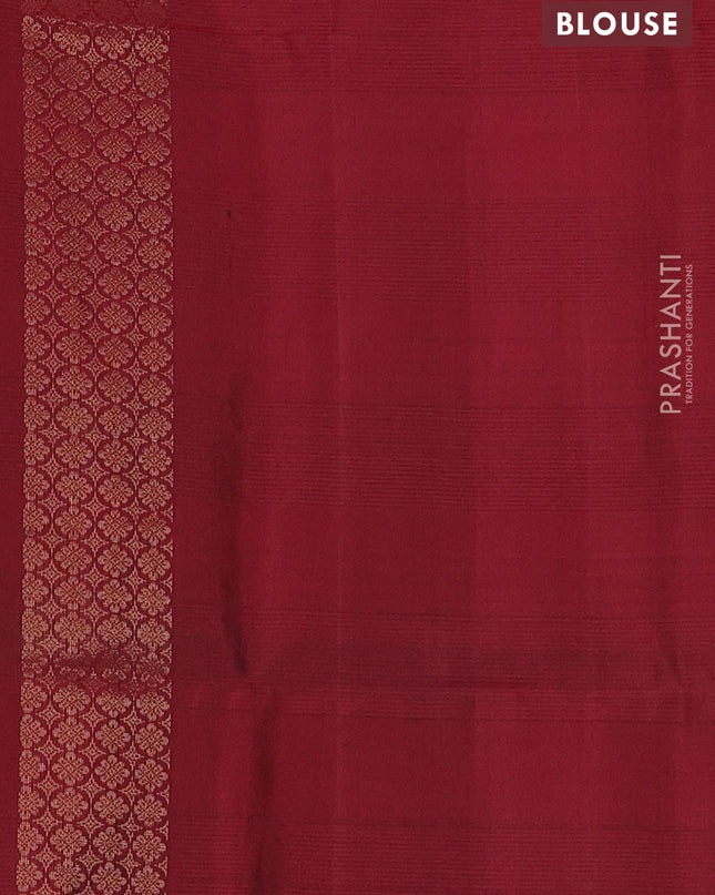 Pure soft silk saree maroon with zari woven buttas and zari woven border