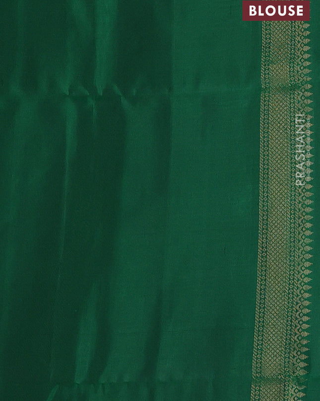 Pure soft silk saree green with zari woven buttas and zari woven border