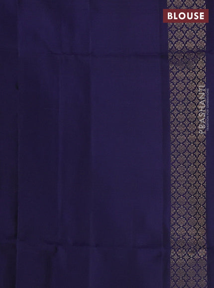 Pure soft silk saree navy blue with zari woven buttas and zari woven border