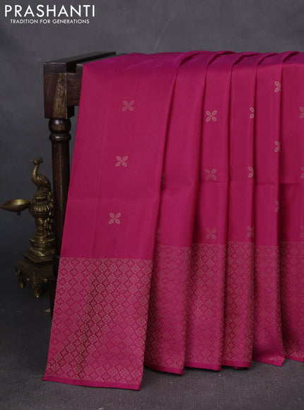 Pure soft silk saree pink with zari woven buttas and zari woven border