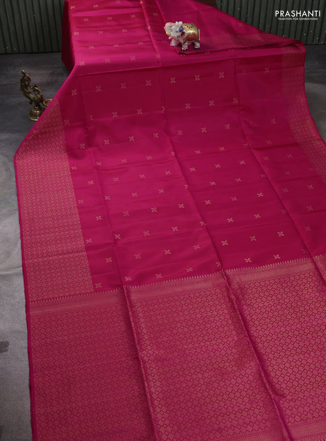 Pure soft silk saree pink with zari woven buttas and zari woven border