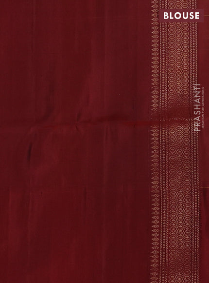 Pure soft silk saree mehendi green and maroon with zari woven buttas and zari woven border
