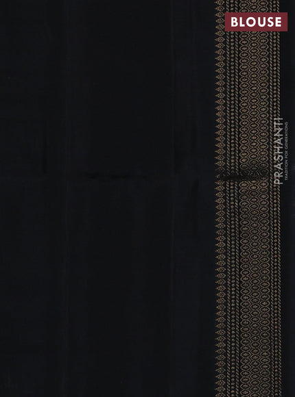 Pure soft silk saree elaichi green and black with zari woven buttas and zari woven border