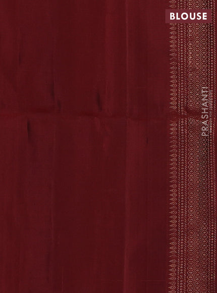 Pure soft silk saree black and maroon with zari woven buttas and zari woven border
