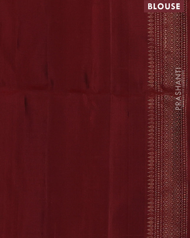 Pure soft silk saree black and maroon with zari woven buttas and zari woven border