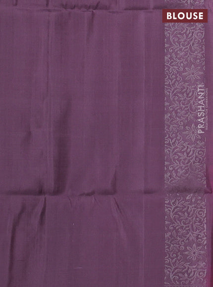 Pure soft silk saree mauve pink and pastel lavender with allover silver zari woven brocade weaves and zari woven border