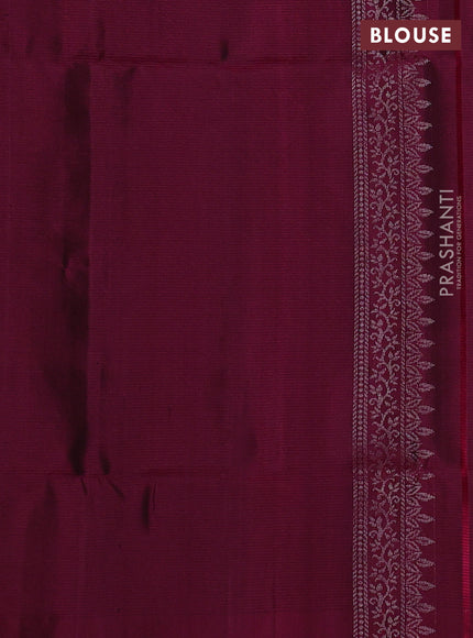 Pure soft silk saree magenta pink with silver zari woven buttas and zari woven border