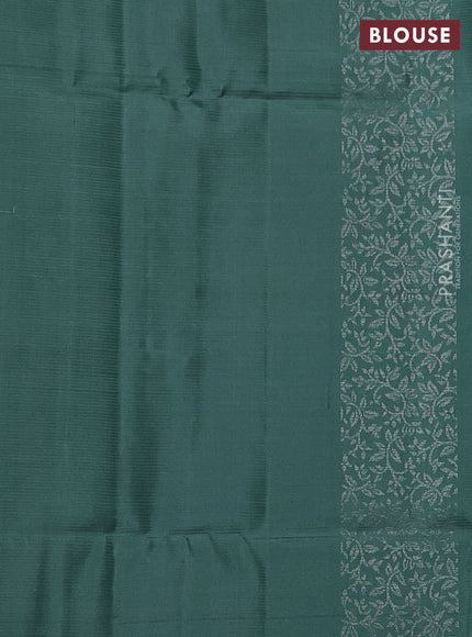 Pure soft silk saree pastel green with silver zari woven buttas and zari woven border