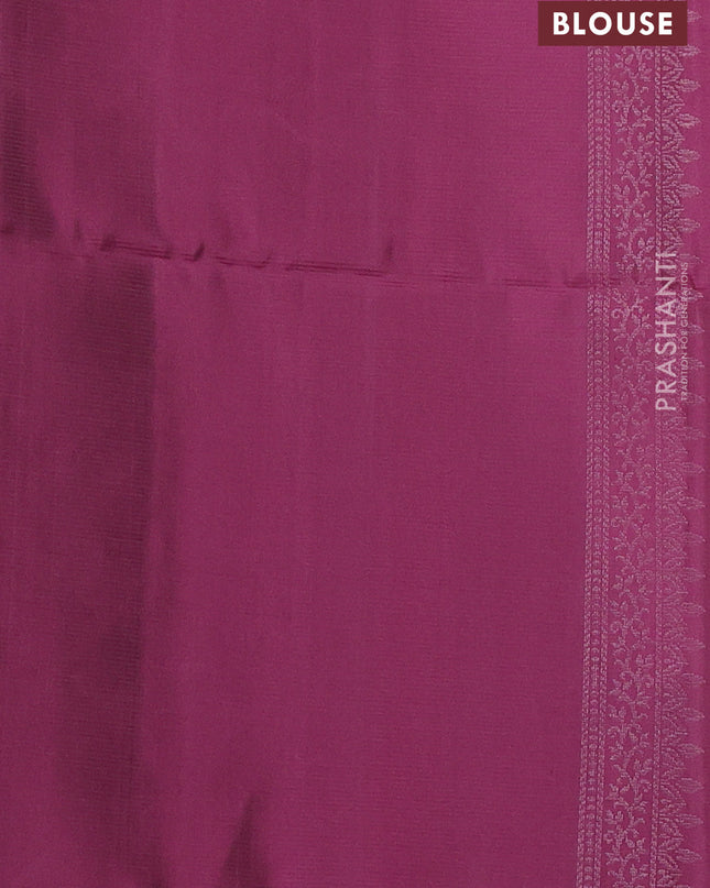 Pure soft silk saree mauve pink with silver zari woven buttas and zari woven border
