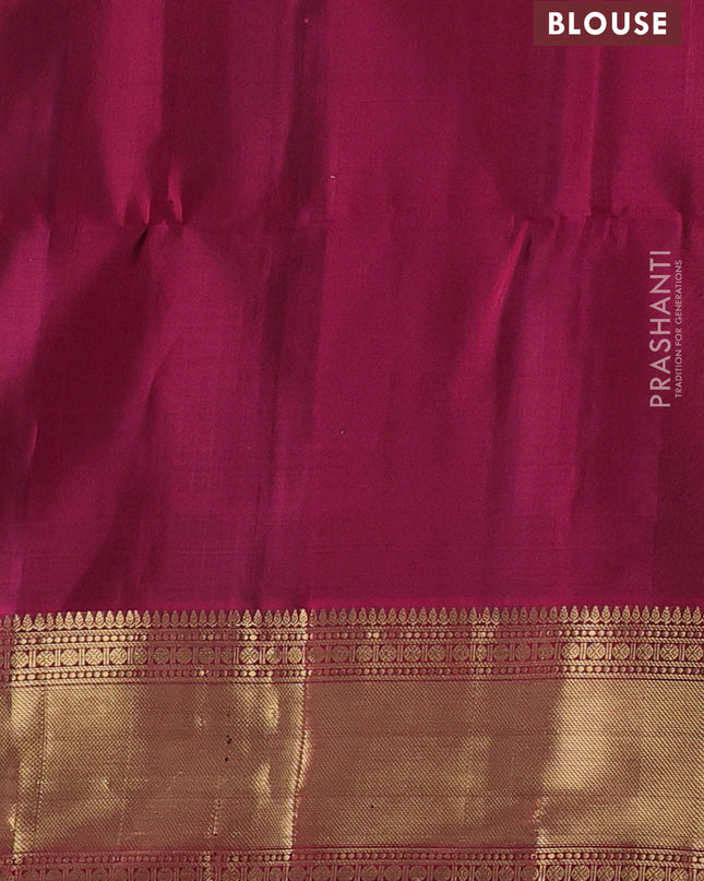 Pure soft silk saree dark magenta pink with allover zari weaves and zari woven border