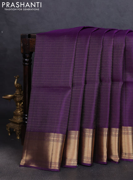 Pure soft silk saree violet with allover zari weaves and zari woven border