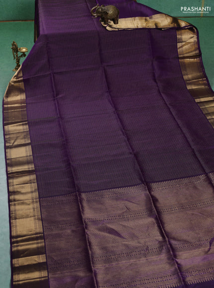 Pure soft silk saree violet with allover zari weaves and zari woven border