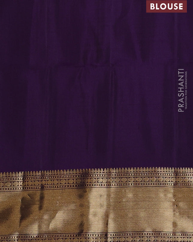 Pure soft silk saree violet with allover zari weaves and zari woven border