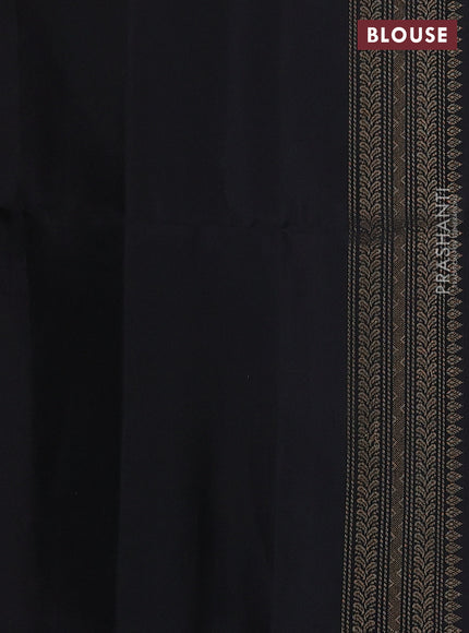 Pure soft silk saree beige and black with allover zari woven brocade weaves and zari woven border