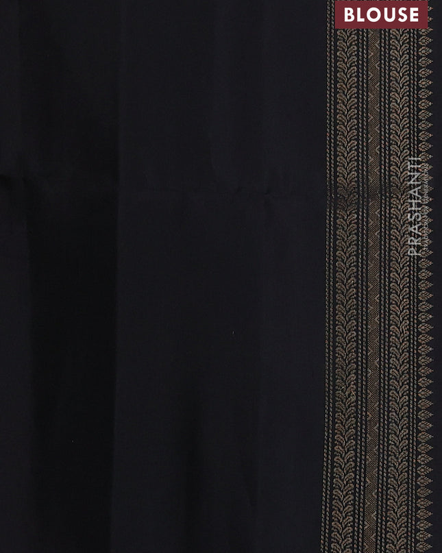 Pure soft silk saree beige and black with allover zari woven brocade weaves and zari woven border