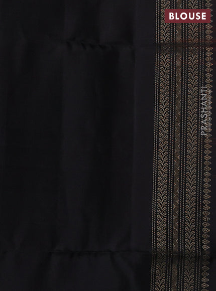 Pure soft silk saree dual shade of pinkish orange and black with allover zari woven brocade weaves and zari woven border